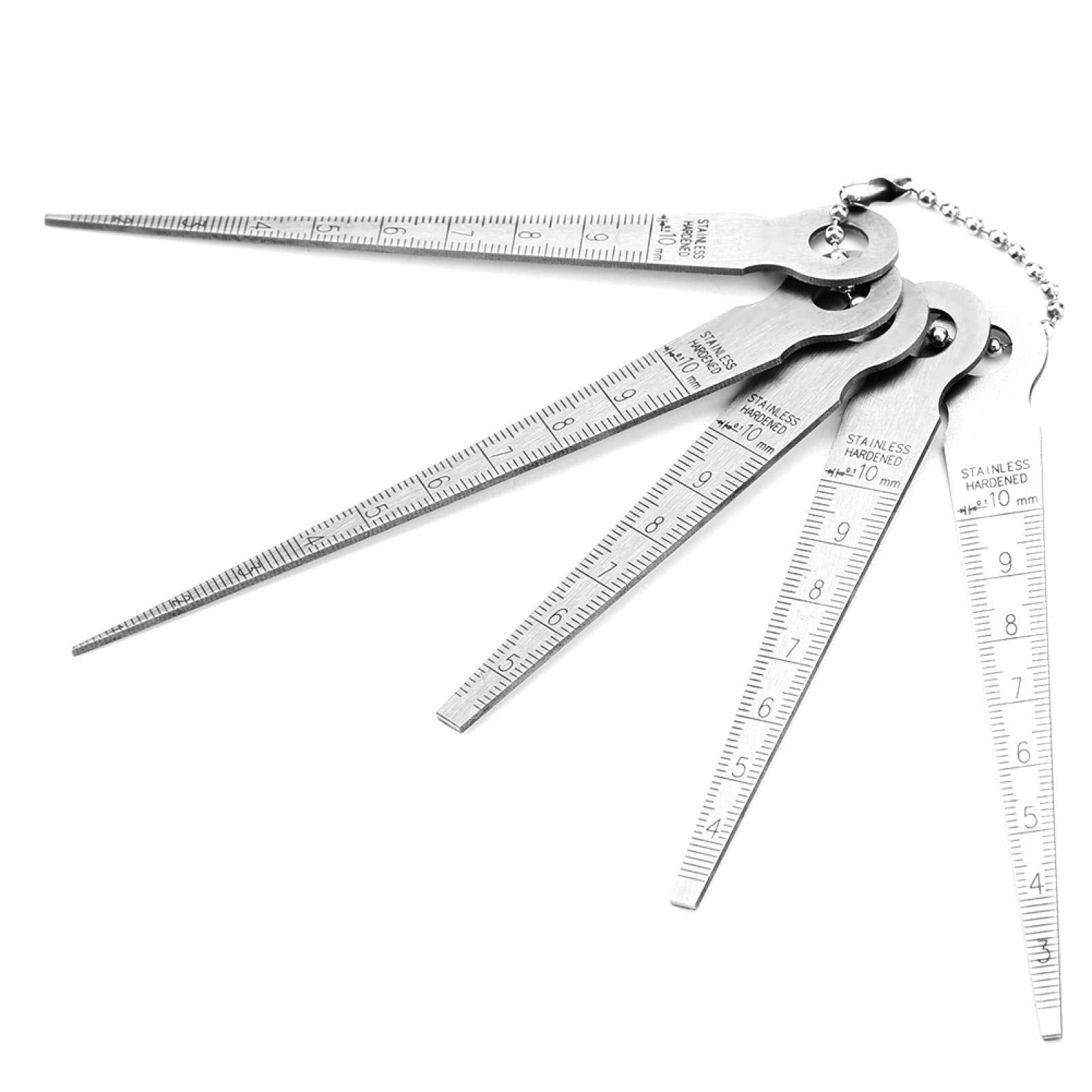 LiebeWH Calibre de Espesores Cónico para Soldadura de Acero Inoxidable Medidor de Grosor con Herramienta de Inspección de Orificios de 10 mm Medición de Diámetro Interno