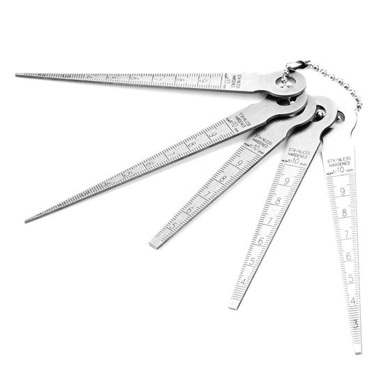 LiebeWH Calibre de Espesores Cónico para Soldadura de Acero Inoxidable Medidor de Grosor con Herramienta de Inspección de Orificios de 10 mm Medición de Diámetro Interno