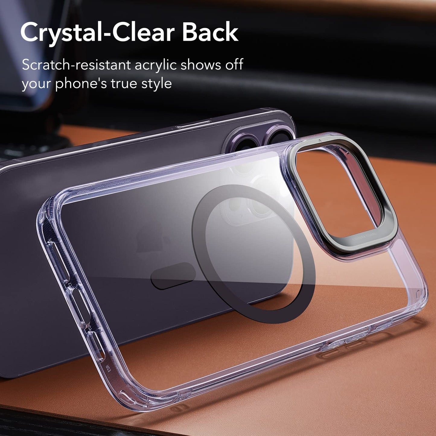 ESR - Funda para iPhone 14 Pro MAX, Compatible con MagSafe, Soporte de Anillo de cámara Integrado, protección de Grado Militar, Funda magnética para iPhone 14 Pro MAX, Funda clásica con Soporte
