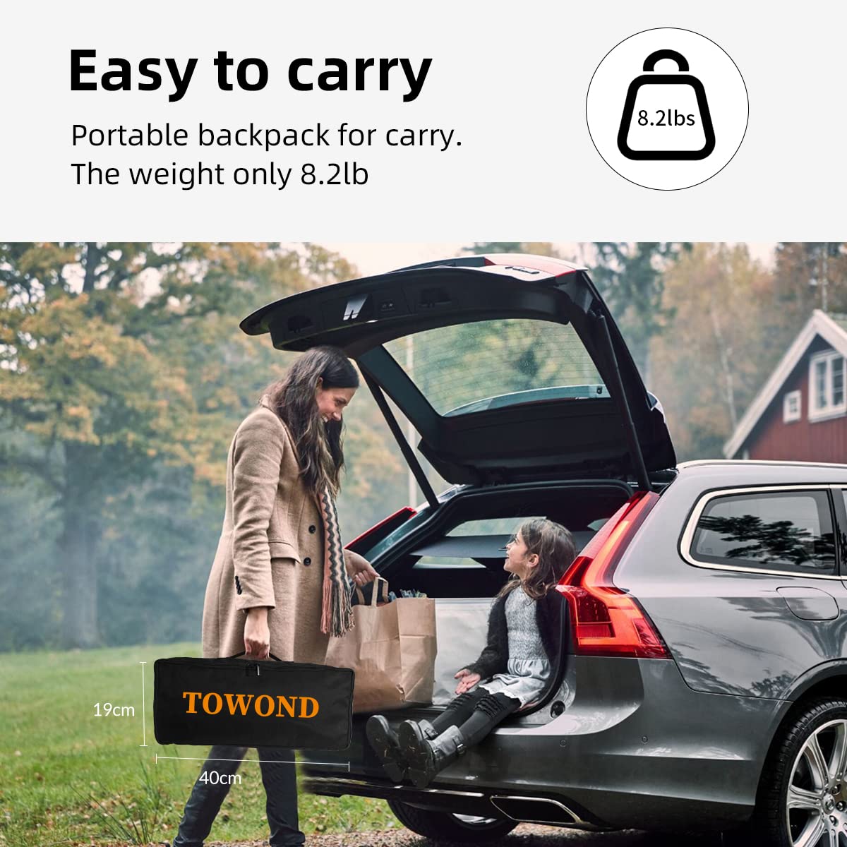 TOWOND - visualización de proyector portátil de 120 Pulgadas para Interiores y Exteriores, visualización de película 16:9 4K HD sin Arrugas, visualización de proyección Ligera con Bolsa de Transporte