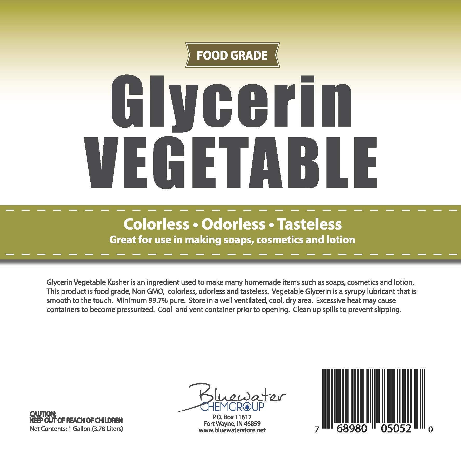 Vegetable Glycerin - 1 Gallon - All Natural, Kosher, USP Grade - Premium Quality Glycerin, Excellent Emollient Qualities, Amazing Skin and Hair Benefits, DIY beauty products