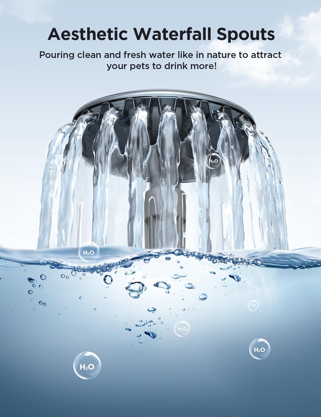 Fuente de Agua FEELNEEDY para Mascotas Grandes Blanco Dispensador Ultra Silencioso