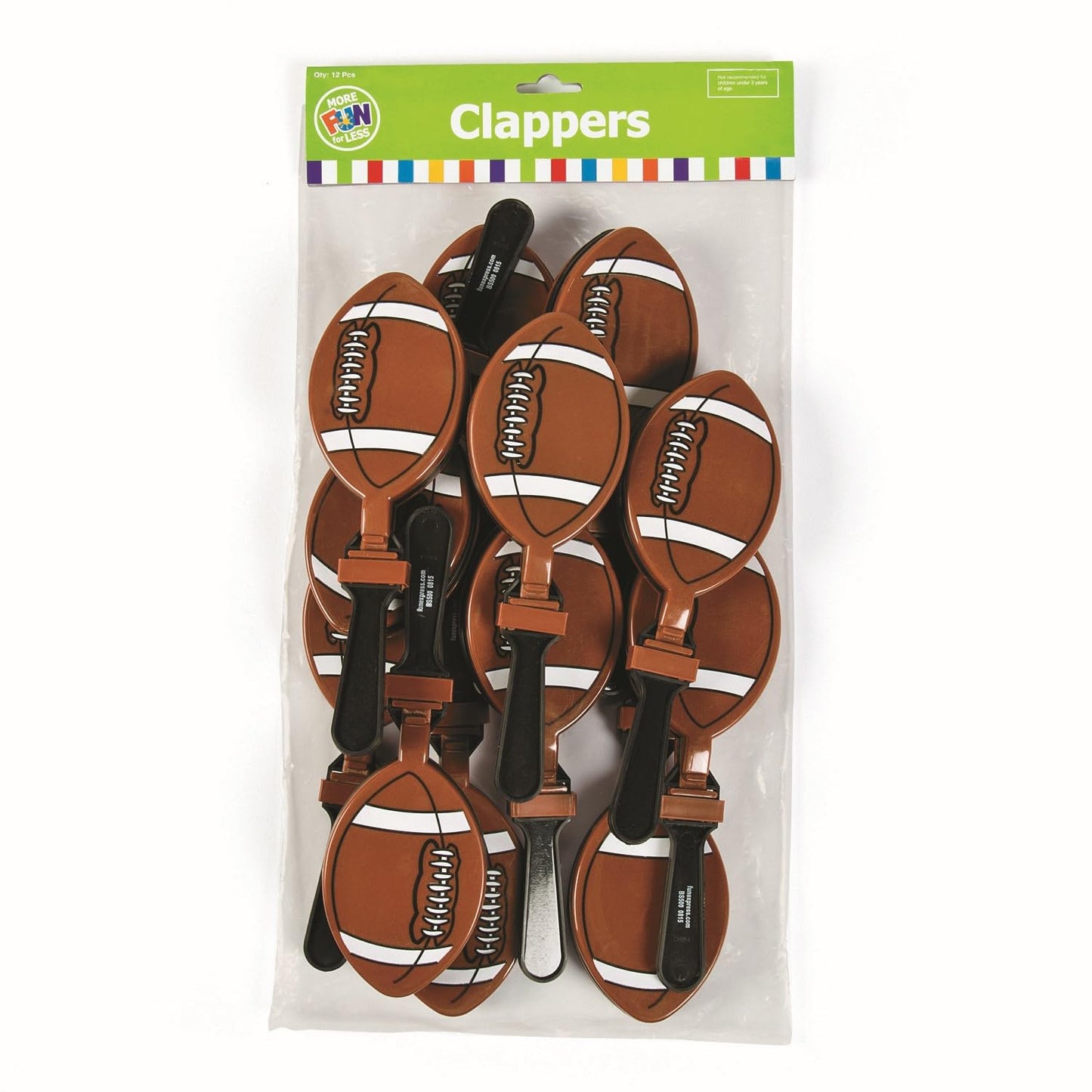 Lot de 12 Fútbol clappers Party Favors Juego Noisemaker Clacker by Fun Express