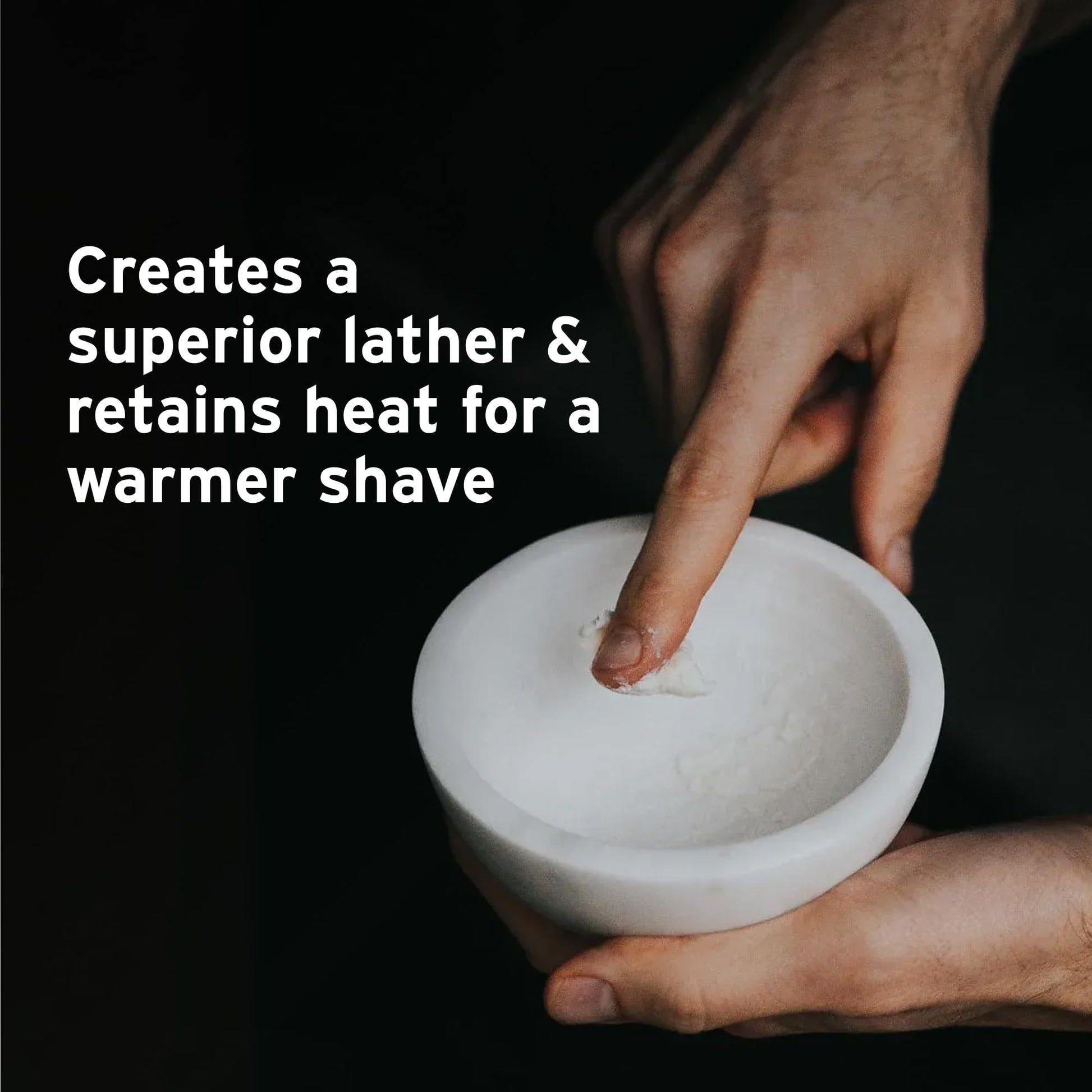 SUPPLY Marble Shaving Bowl (Naturally Heat Retaining + Handcrafted from Solid Marble)