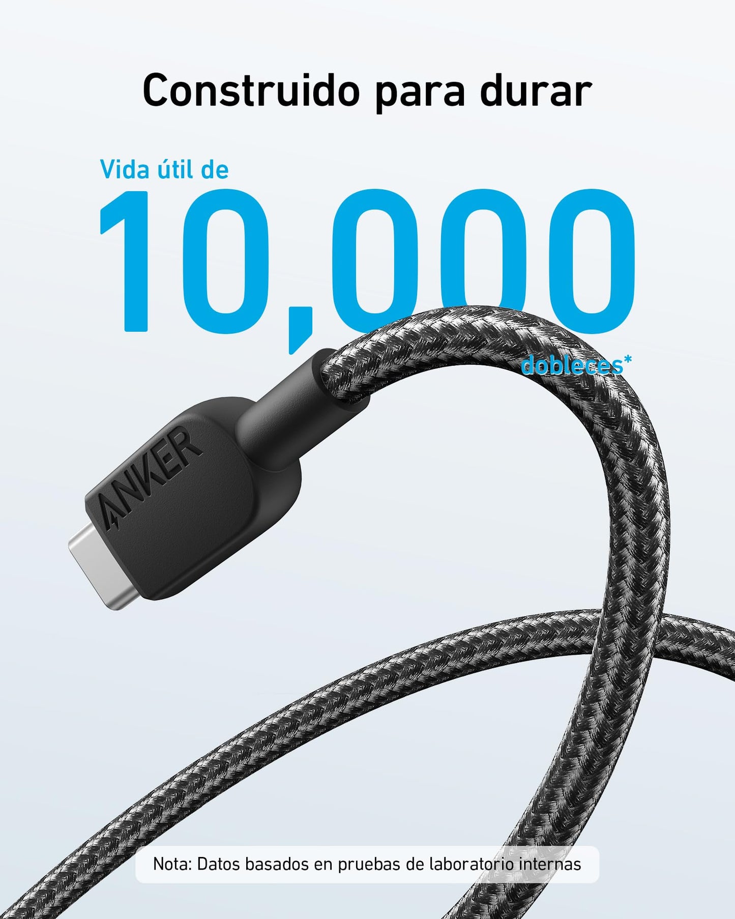 Cable de Carga USB C Anker 1.8M Nailon para Samsung y LG (2 Unidades)