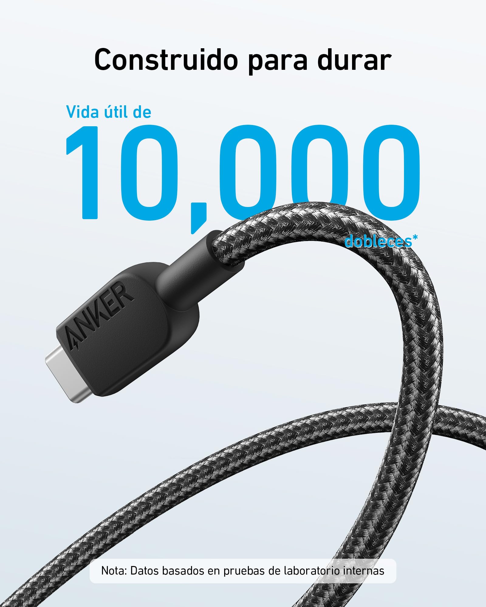 Cable de Carga USB C Anker 1.8M Nailon para Samsung y LG (2 Unidades)