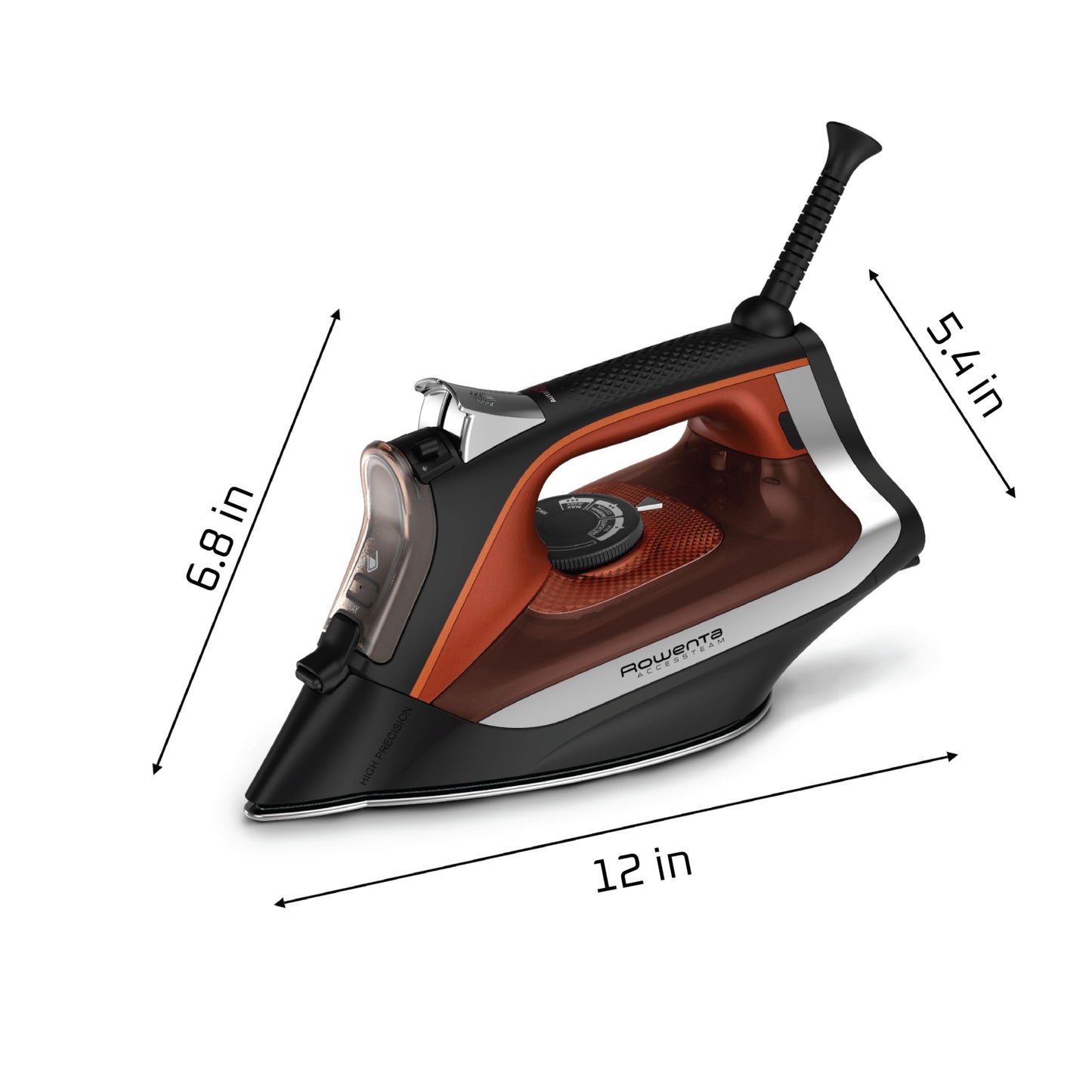 Plancha de Vapor Rowenta TFAL negra con Suela de Acero Inoxidable 1700W