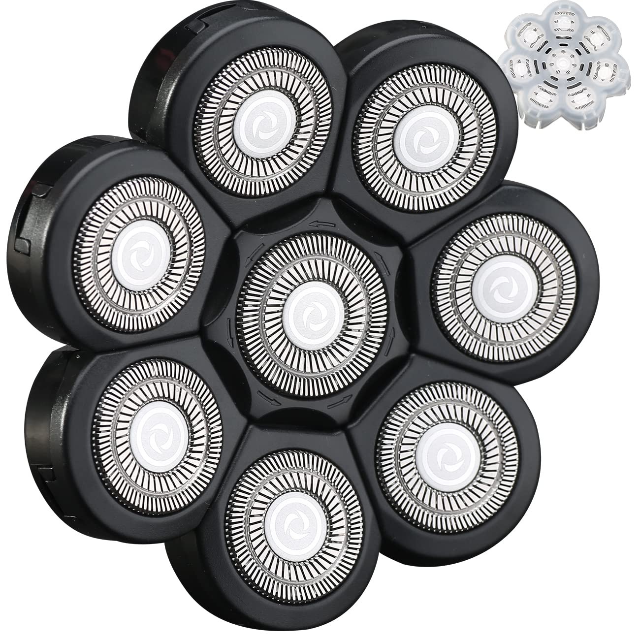 Cabezales de repuesto para afeitadora eléctrica de 8 cuchillas de afeitadora de cabeza de afeitadora de cabeza universal de repuesto para afeitadora eléctrica para freedDOM GROOMING (8D negro)