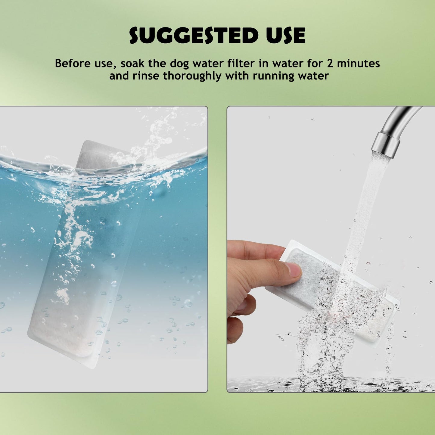 LINGDOK - Juego de 3 filtros de fuente de agua para perros y esponjas de repuesto para prefiltro, reemplazo de filtro de fuente para mascotas de 4 capas, filtro de agua para gatos para dispensador de
