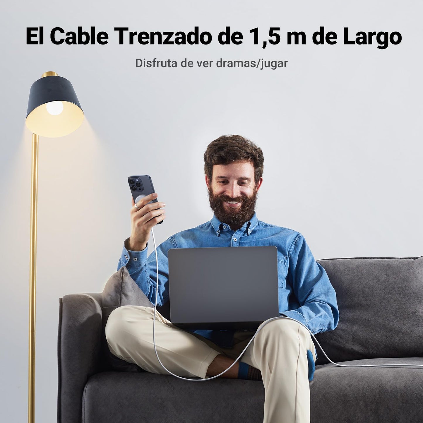Cargador Inalámbrico UGREEN Blanco 15W MFM-Certificado Carga Rápida para iPhone y AirPods