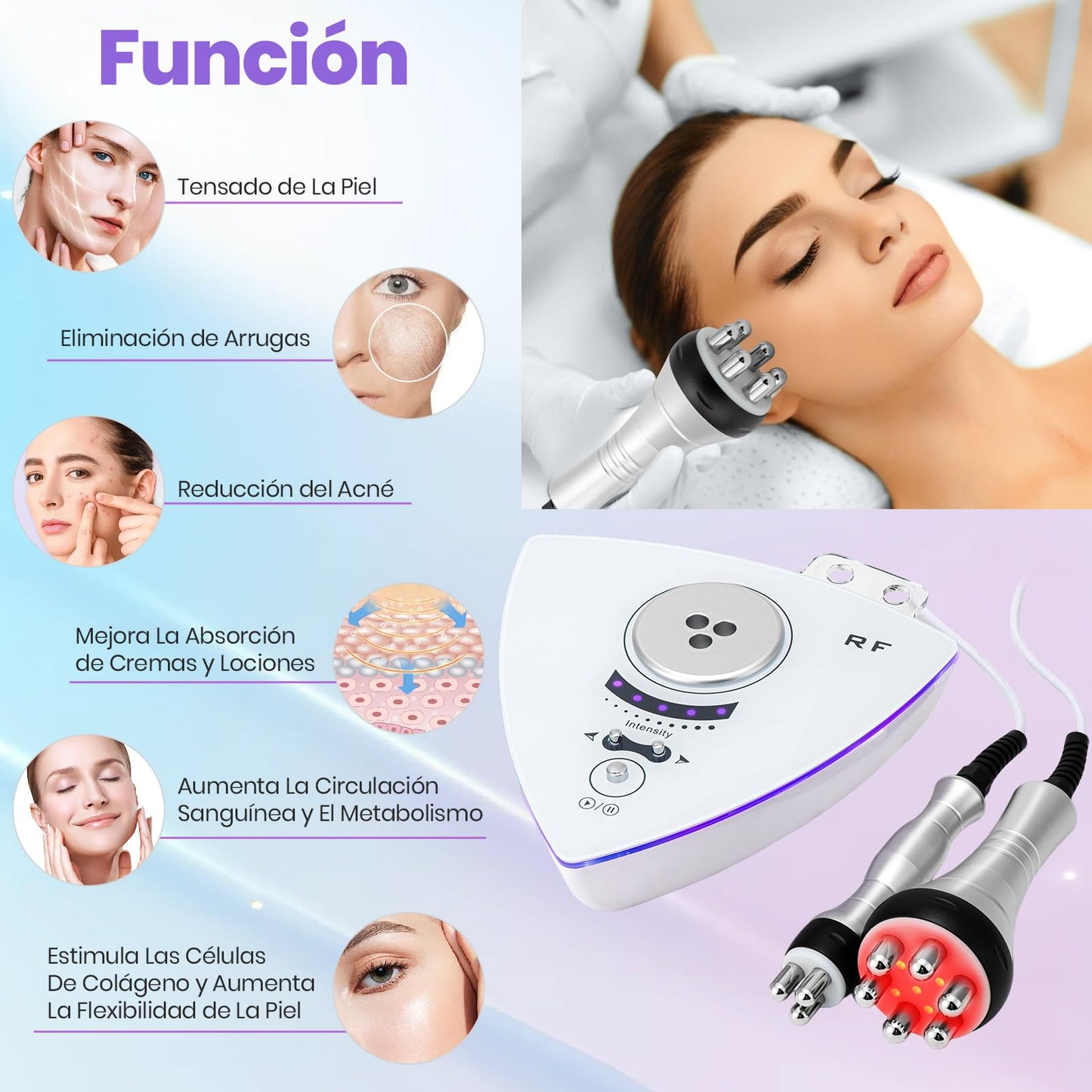 Máquina De Radiofrecuencia Facial Corporal, Instrumento De Belleza Antiarrugas Multifuncional, Con Sistema RF, La Piel Arrugas/Pecas/Granos/Removedor De Acné y Las Bolsas De Los Ojos