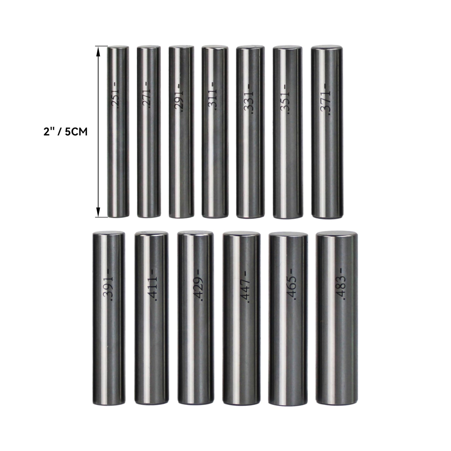 HFS(R) Class ZZ - Juego de calibradores de pines con asa de marcha/no ir para talleres de máquinas, fabricación de 0.25 a 0.5 pulgadas, 250 piezas