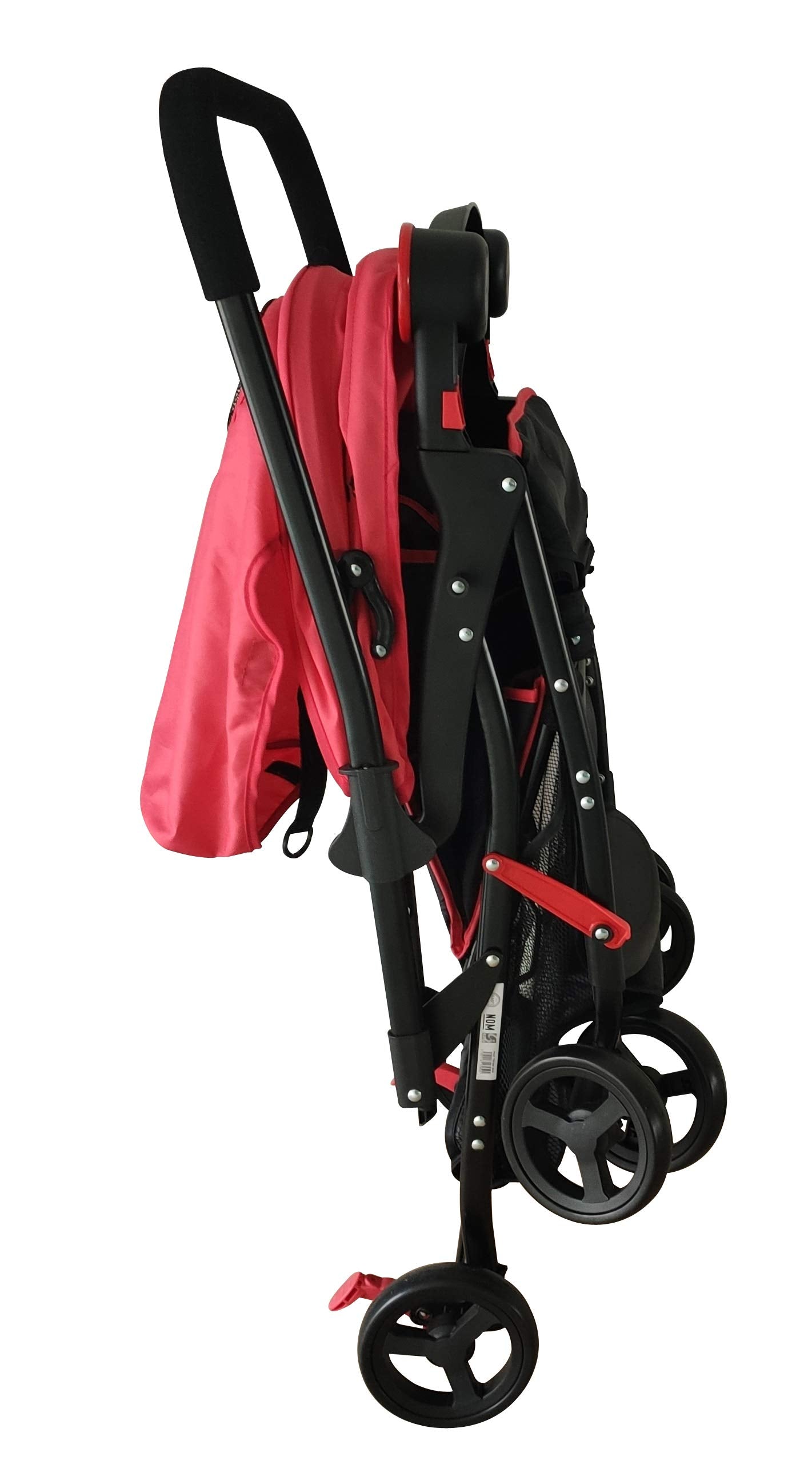 INFANTI | Carriola para Bebe SWIVEL Rojo | Carreola de viaje - Carriola de Viaje Plegable - Carrito para Bebe con Mango Reversible | Cosas para Bebes 6 Meses a 15kg | Incluye 2 Portavasos
