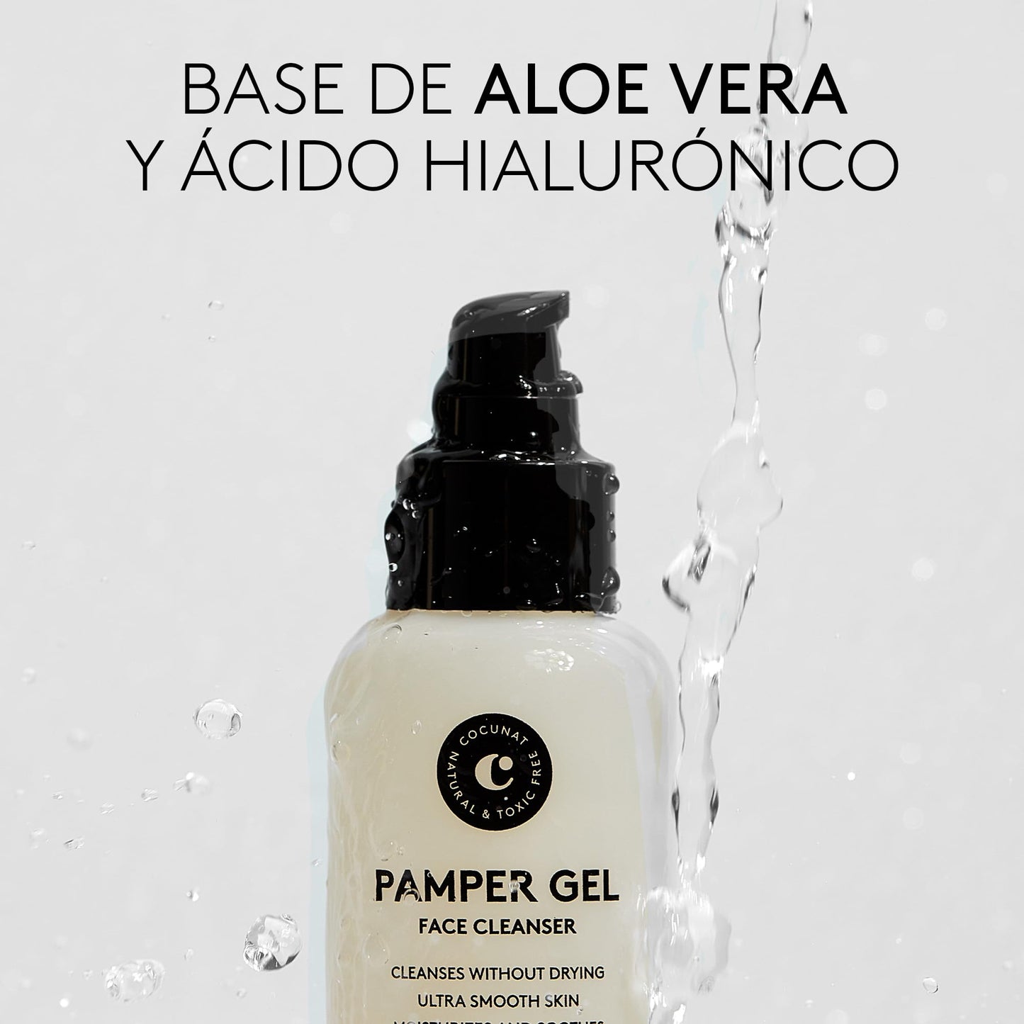 COCUNAT - Pamper Gel - Gel Limpiador Facial Diario - Limpia en Profundidad Sin Resecar - Doble Limpieza - Pieles Mixta Grasa o Sensible - Aloe Vera y Ácido Hialurónico - Sin Sulfatos - Antiedad - 100ml