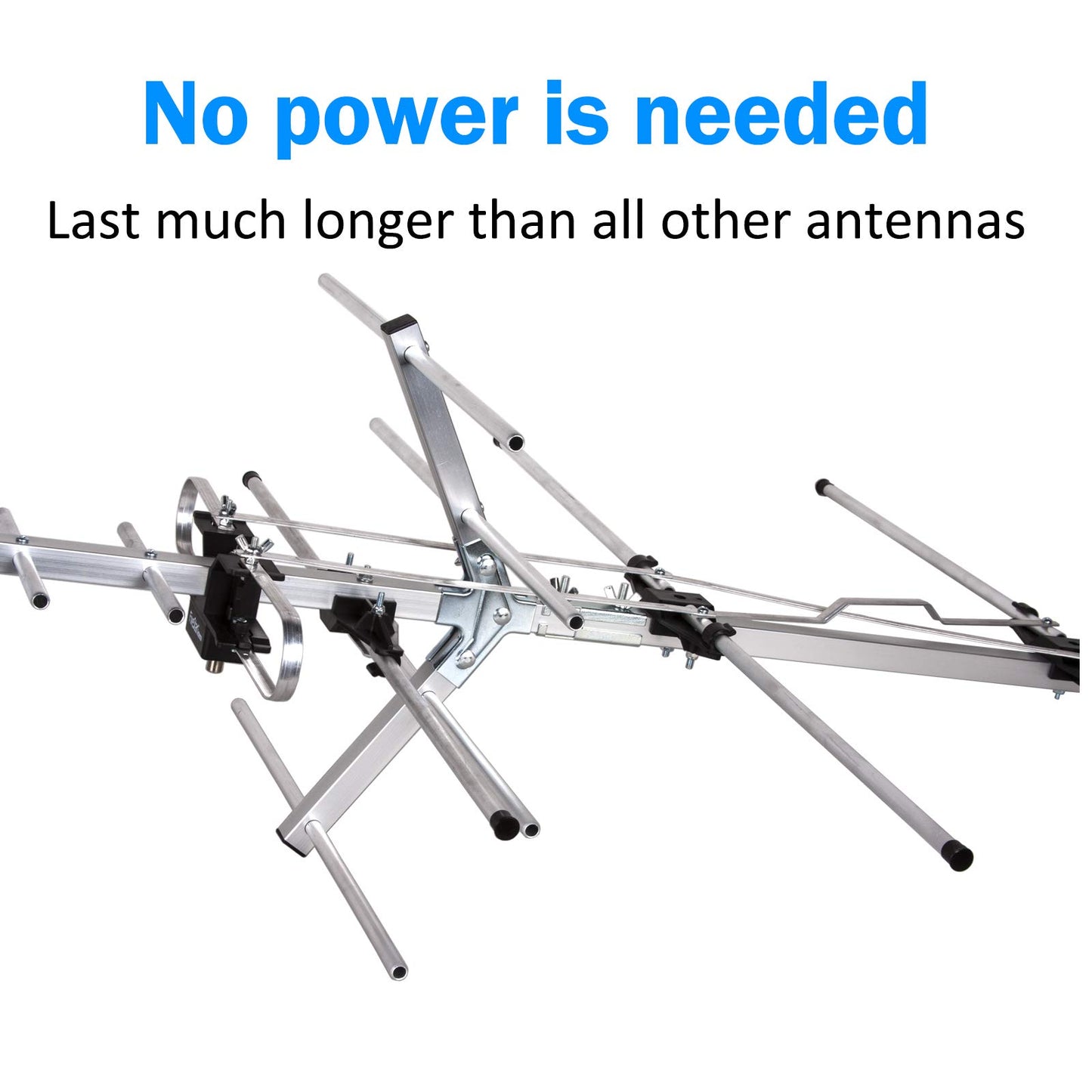 Five Star Yagi - Antena de TV satélite HD de hasta 200 millas de largo alcance, soporte en ático o techo Antena digital OTA TV para 4K compatible con 4 televisores kit de instalación y poste de