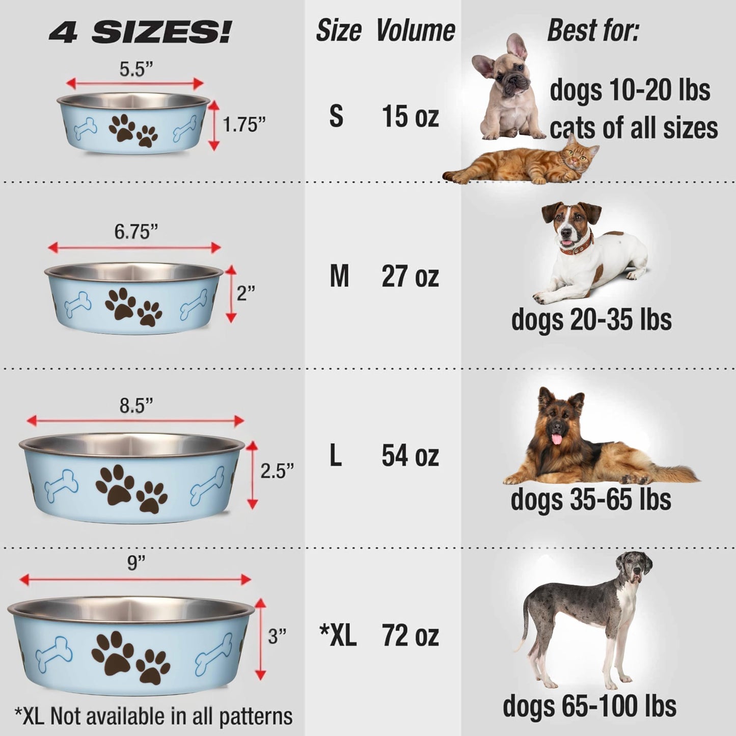 Loving Pets Bella Bowl Dog Bowl, Medium, 750 ml, Murano Blue