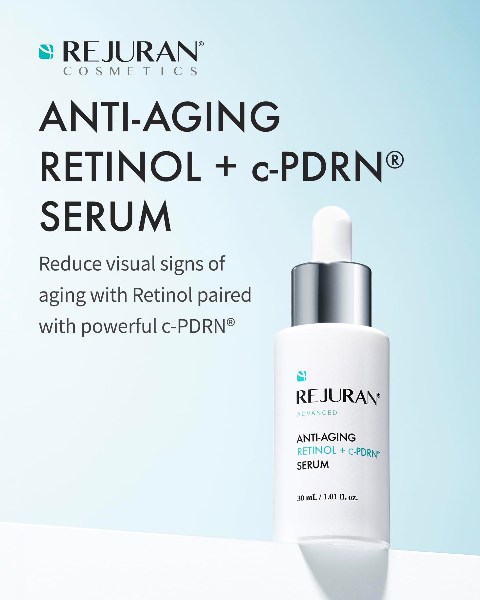 Suero facial potenciador de retinol + c PDRN® antienvejecimiento avanzado para firmeza, luminosidad y cuidado antiarrugas, desarrollado clínicamente (1,01 fl oz)