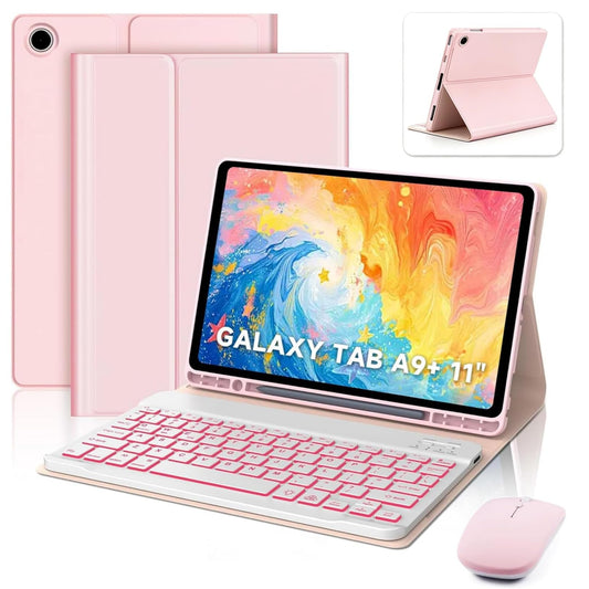 Funda Teclado Tucorresi Rosa Español para Samsung Tab A9+ 11 Pulgadas con Soporte y Lápiz