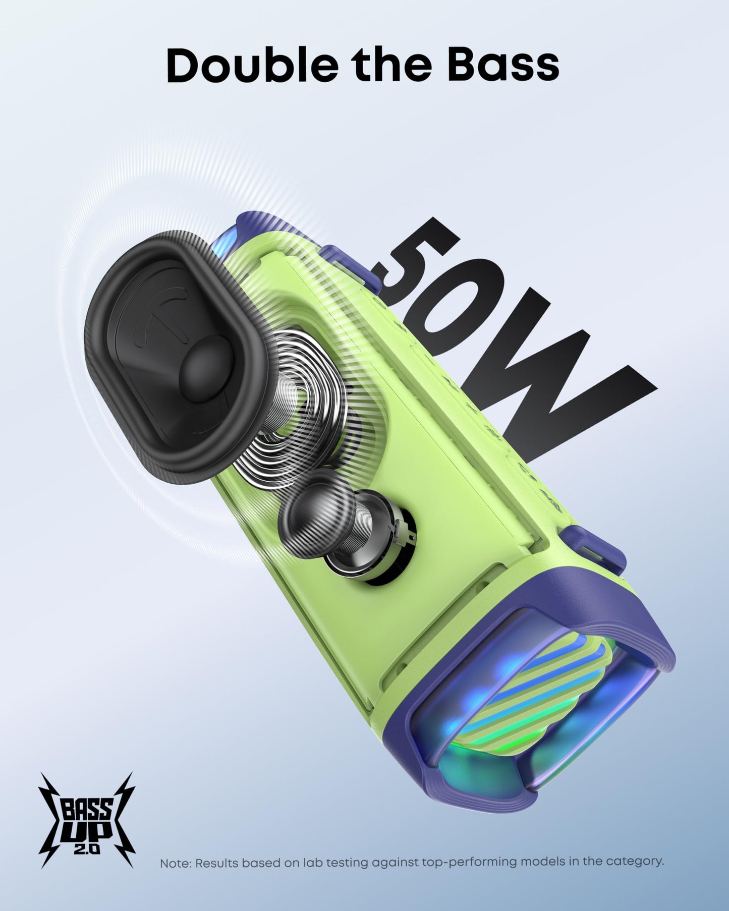 Soundcore by Anker Boom 3i Bocina Bluetooth Portatil 16h Batería, 50W Potencia, IP68 Flotante Resistente Agua Salada, BassUp 2.0, Bluetooth 5.3, TWS — Ideal para Pesca, Camping y Exteriores