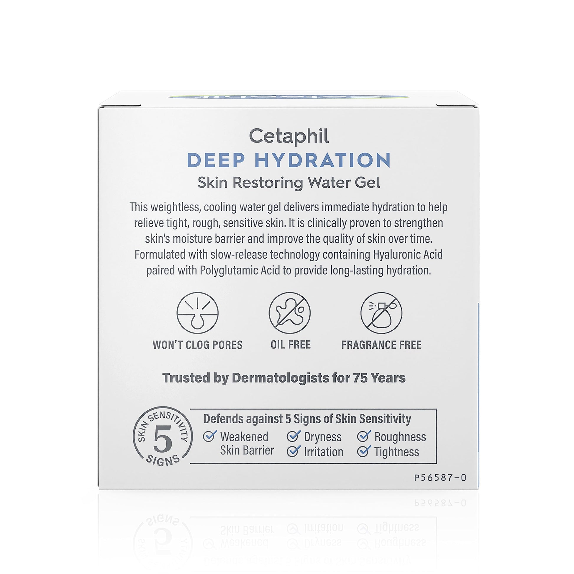 Cetaphil Deep Hydration Skin Restoring Water Gel with Hyaluronic and Polygutamic Acid, Face Moisturizer, 72 Hour Hydration, For Dry, Dehydrated Sensitive Skin, Fragrance Free, 1.7 oz, Fragrance Free