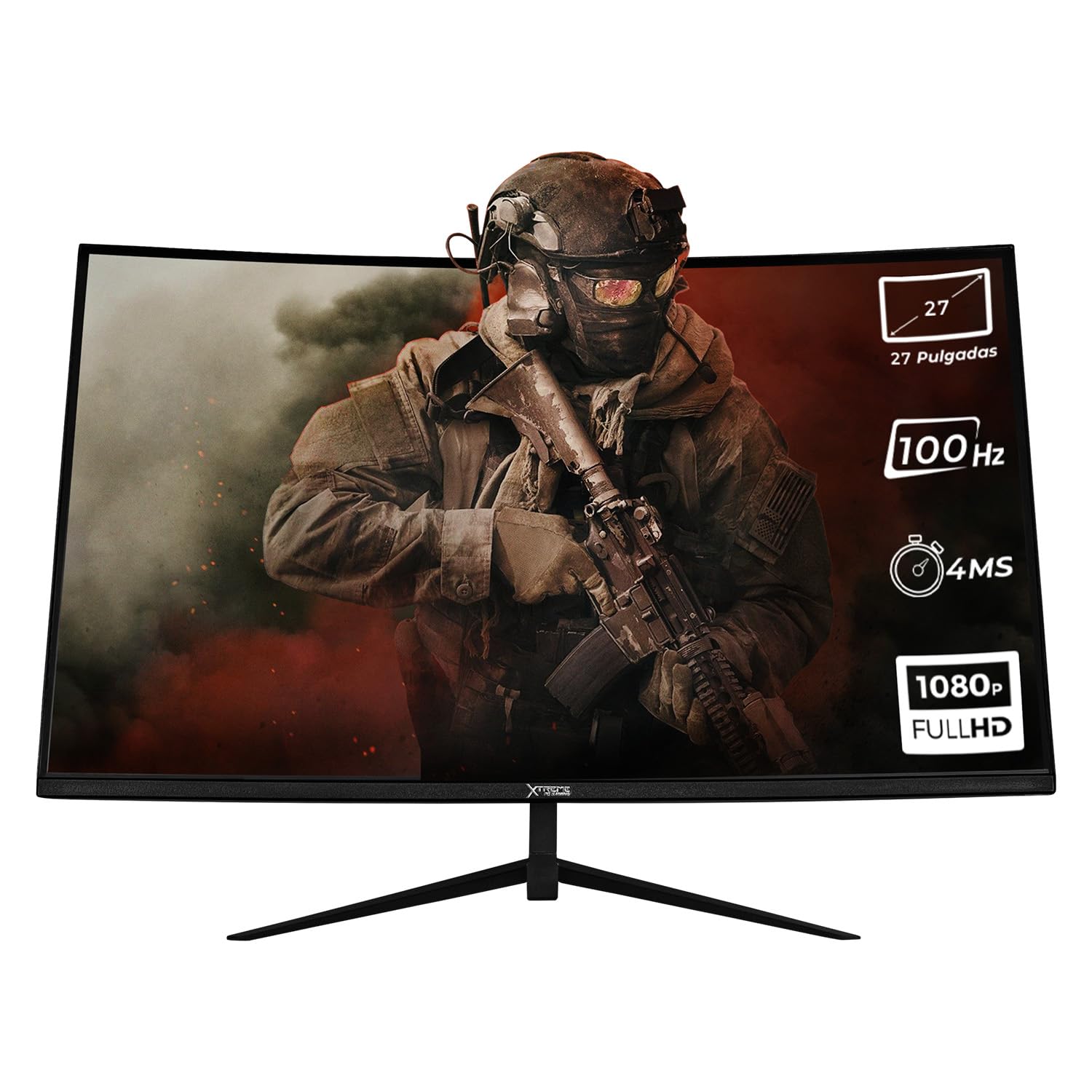 Monitor Gamer XTREME PC GAMING Negro Curvo 27" 4ms 100Hz FHD VA HDMI