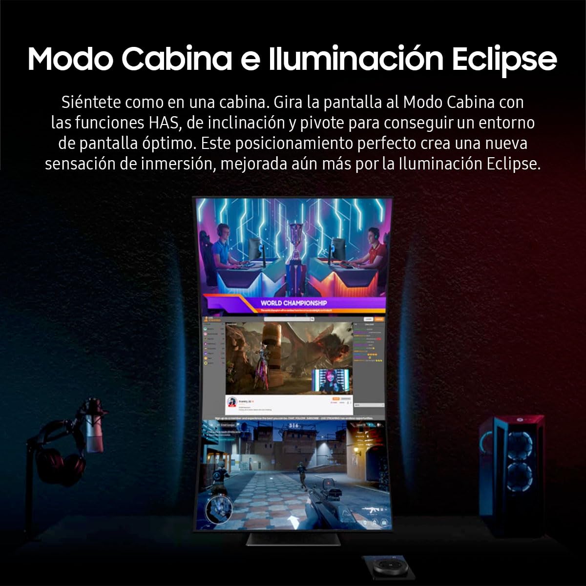 Monitor Gaming Samsung Curvo 55 Pulgadas 165hz 1ms Smart Odyssey Ark con Control Remoto y Altavoces