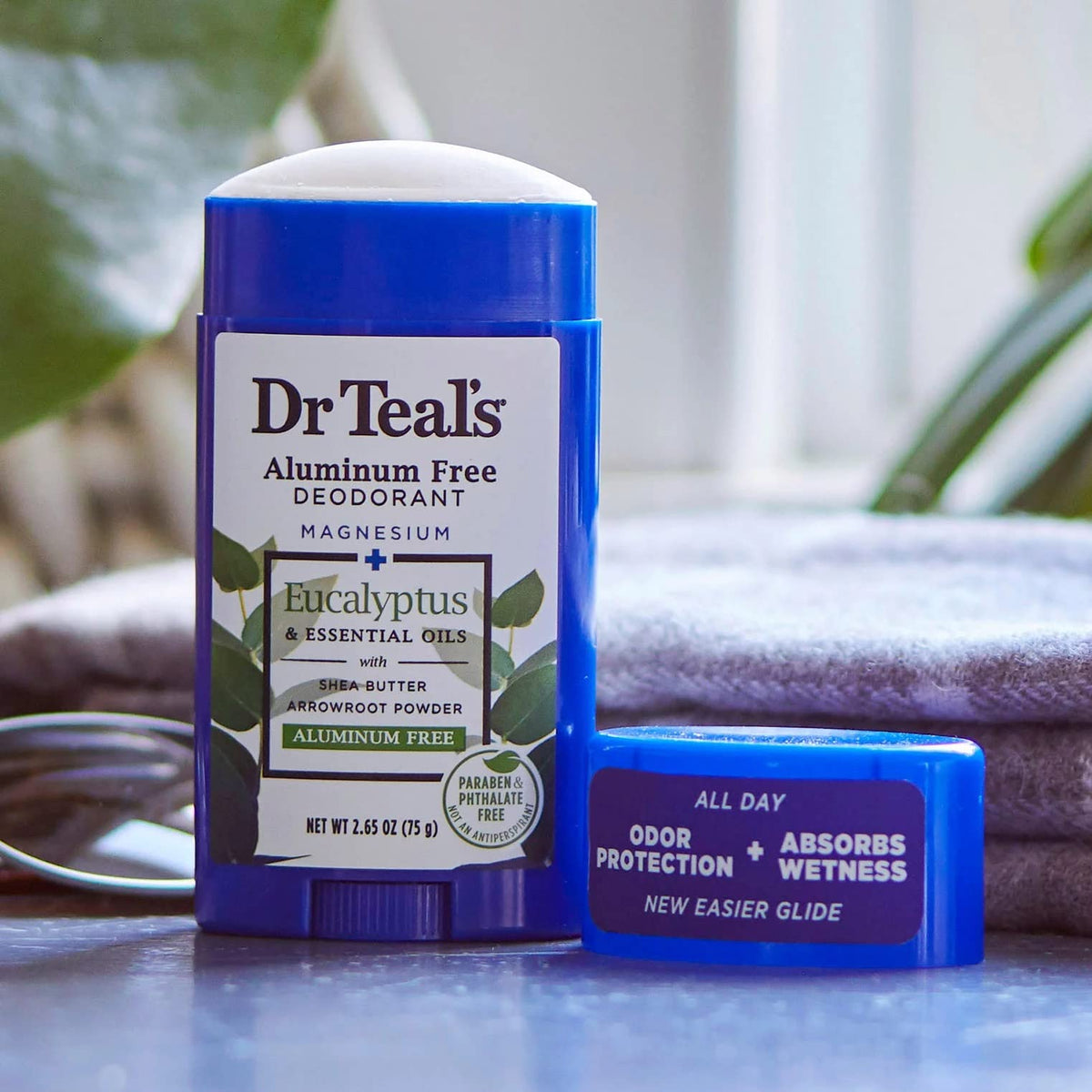 Dr Teal's Desodorante Libre de Aluminio, Aceite Escenciale de Eucalipto, 2.65 oz