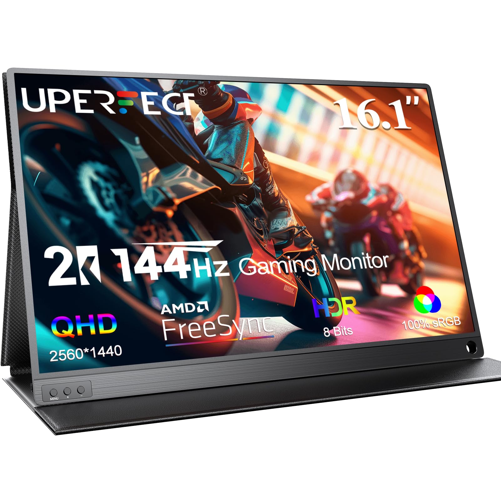 Monitor Portátil UPERFECT 2K Negro Ultra Slim 144Hz para Juegos