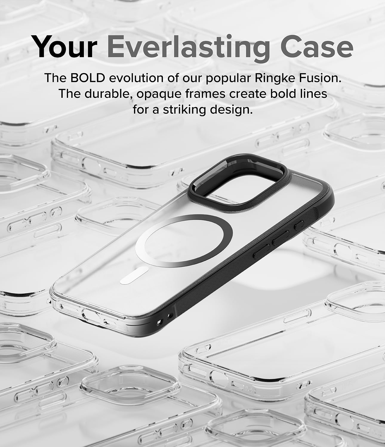 Funda para iPhone 15 Pro MAX Ringke Negro Mate con Respaldo Translúcido y Compatible con MagSafe