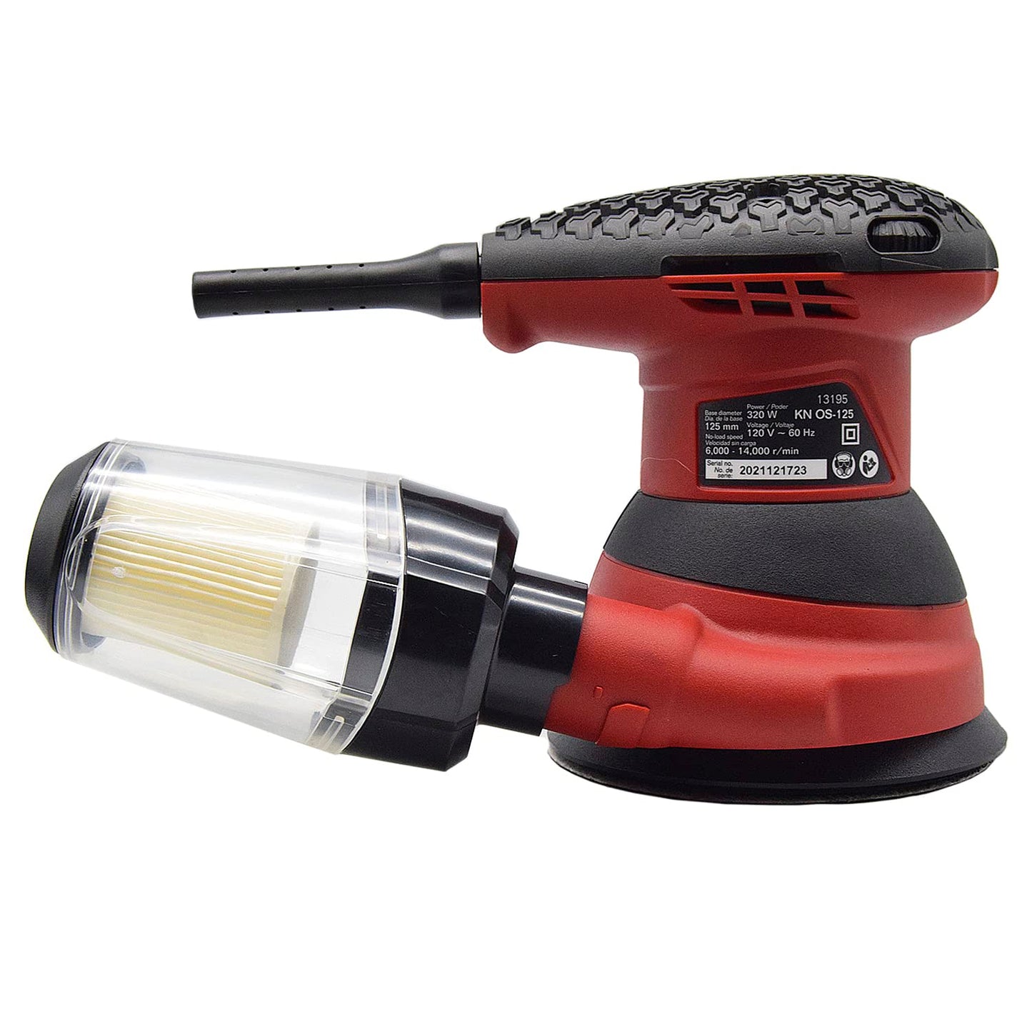 Knova Lijadora orbital de mano para madera 5" 320W 125mm 13500 RPM c/colector de polvo