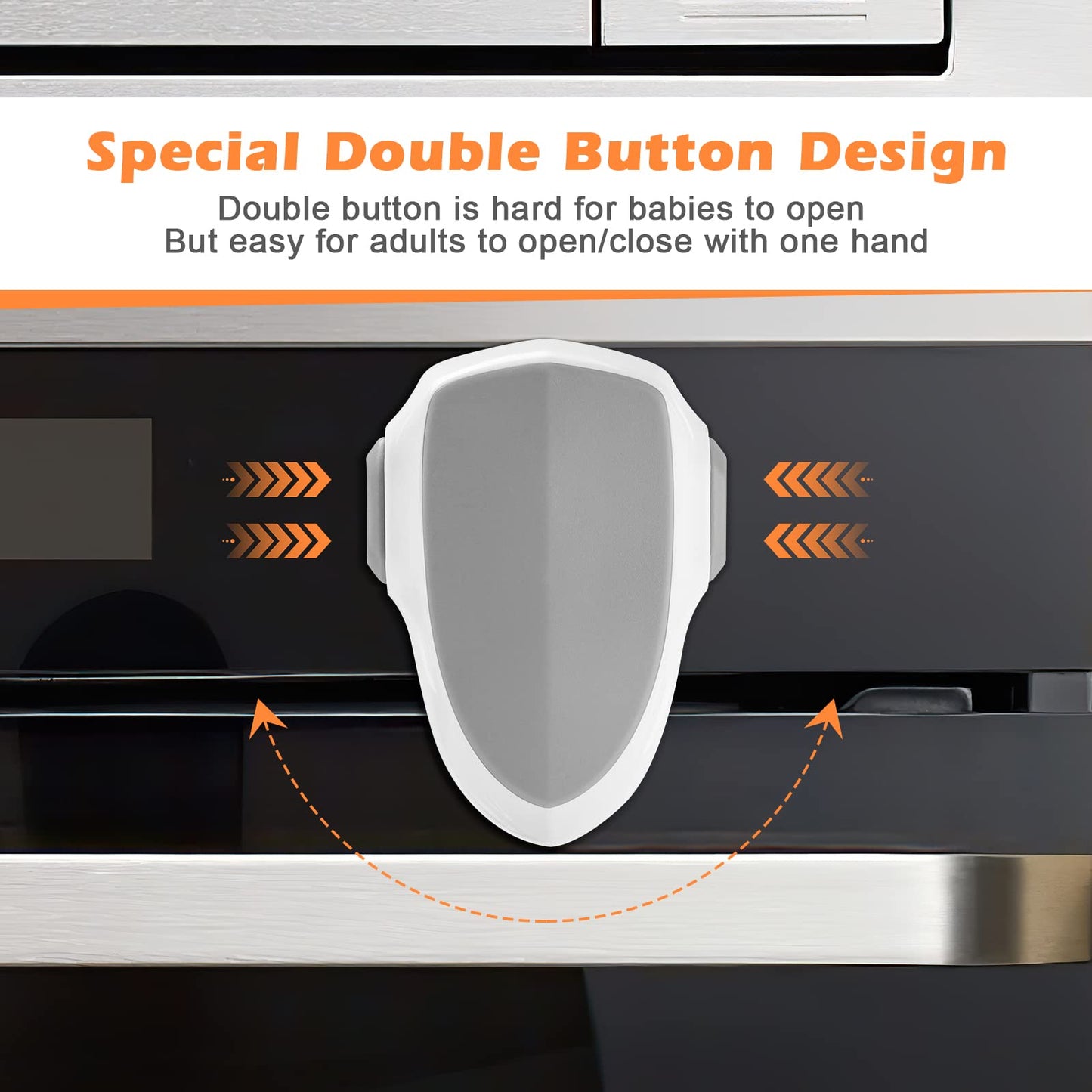 GCRQ - 2 piezas de cerradura para puerta de horno de seguridad para niños, horno a prueba de bebés, bloqueo frontal para horno, fácil de instalar y usar, material resistente al calor y duradero, con