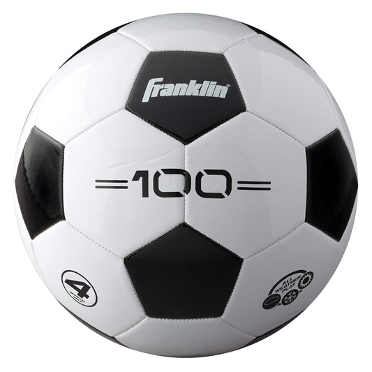 Franklin Sports Competition F-100 Balón de fútbol, Blanco/Negro, 4