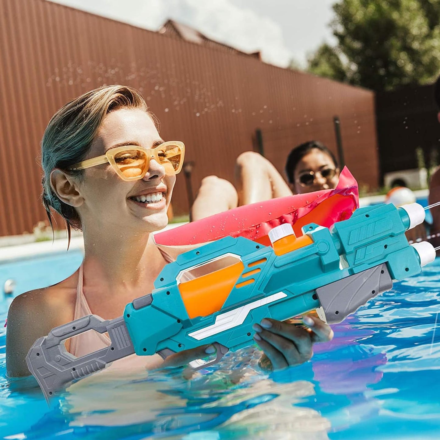 Pistola de Agua SANTSHINE Blanca Alta Capacidad Dos Boquillas para Niños y Adultos