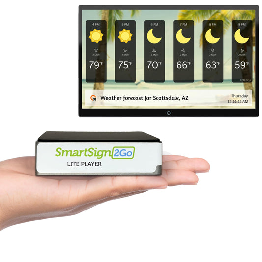 Reproductor de Cartelería Digital SmartSign2go Google Chromebit Diseño Personalizado y Software en la Nube