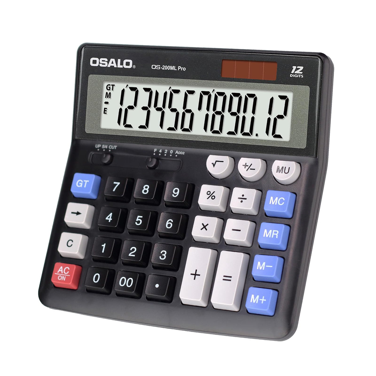 Calculadora de Computadora OSALO Negra Visualización Extragrande 12 Dígitos Botones Grandes para Oficina
