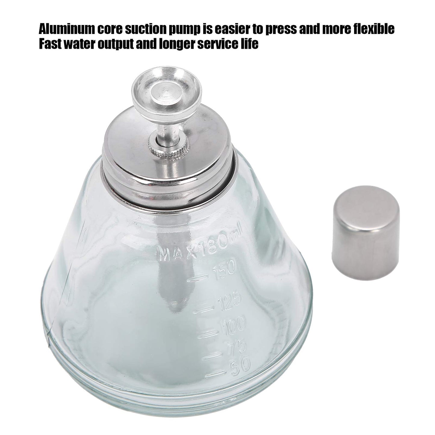 Dispensador de Bomba de Líquido Tipo Prensa de 180ml, Removedor de Esmalte de Uñas, Botella Recargable (núcleo de aluminio), Contenedores Recargables