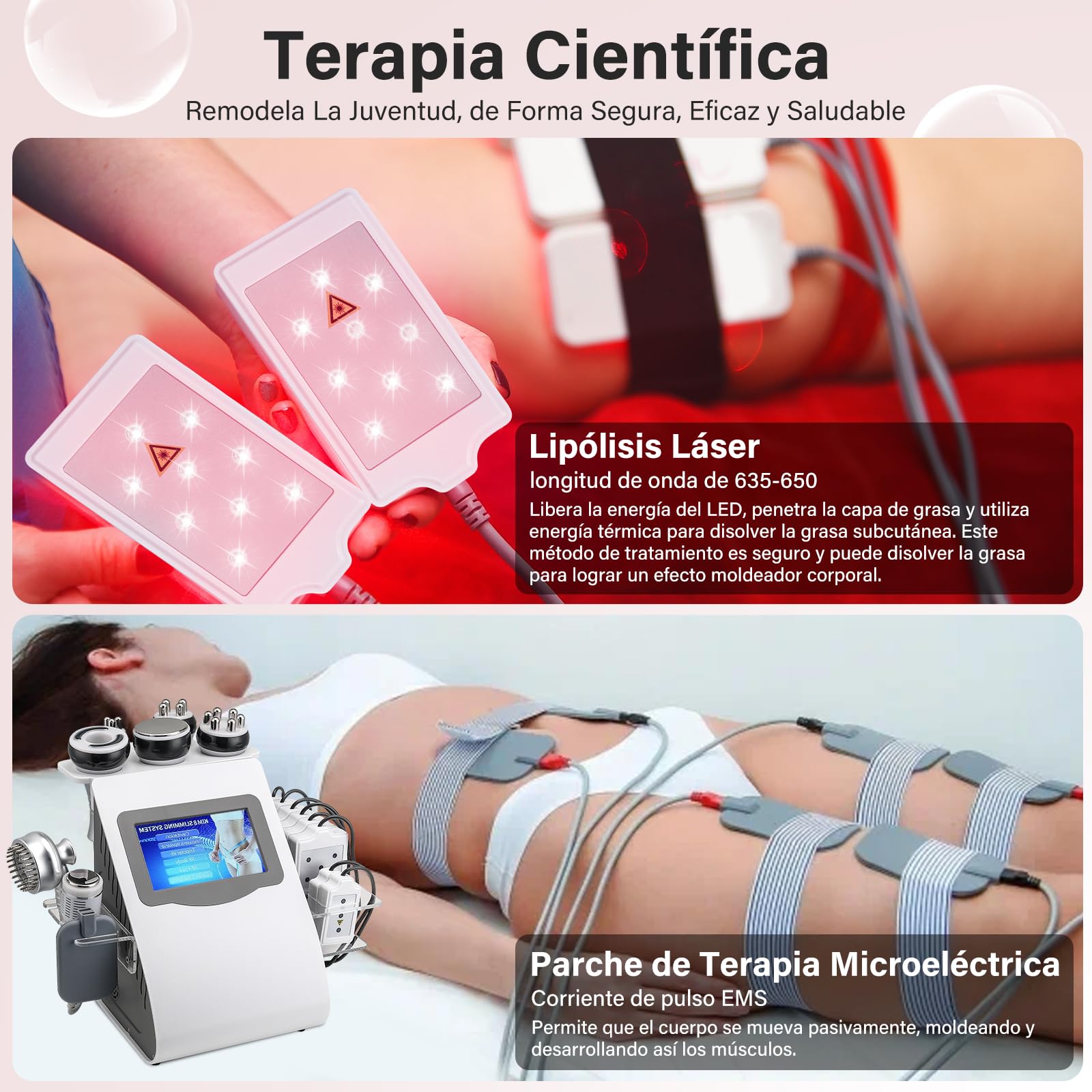 Máquina de Cavitación 9 En 1, Dispositivo de Radiofrecuencia de Cavitación 40K, Máquina de Belleza y Estiramiento de La Piel de Todo El Cuerpo, Máquina Multifuncional de Eliminación de Celulitis