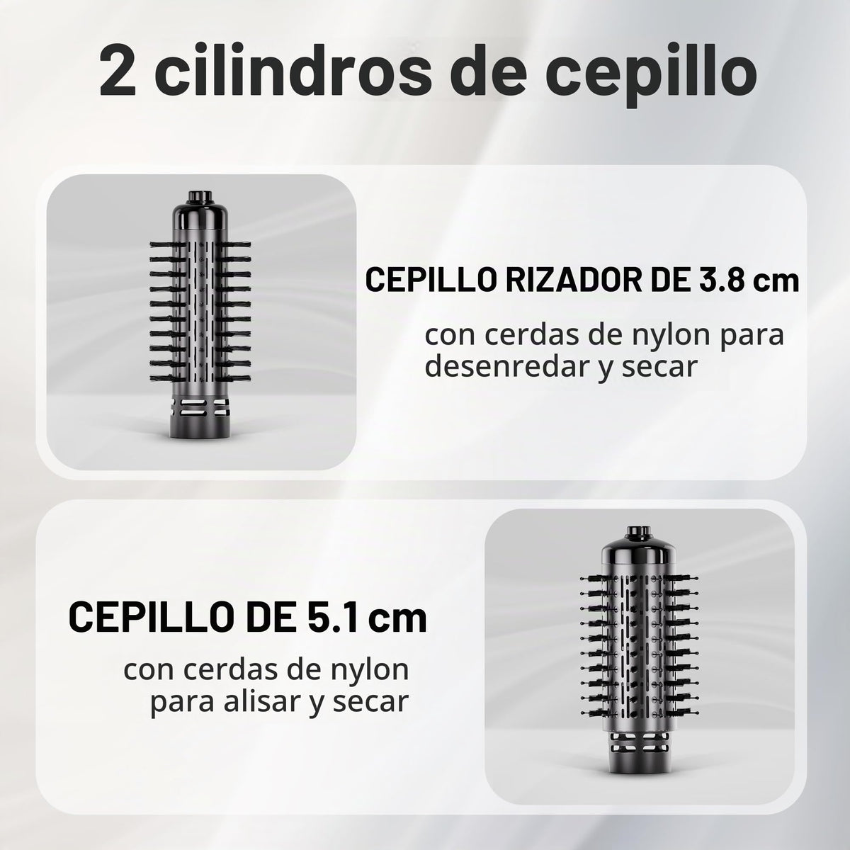 Cepillo Secador de Pelo Beautimeter Negro con Cepillo Giratorio 3 en 1 para Mujer
