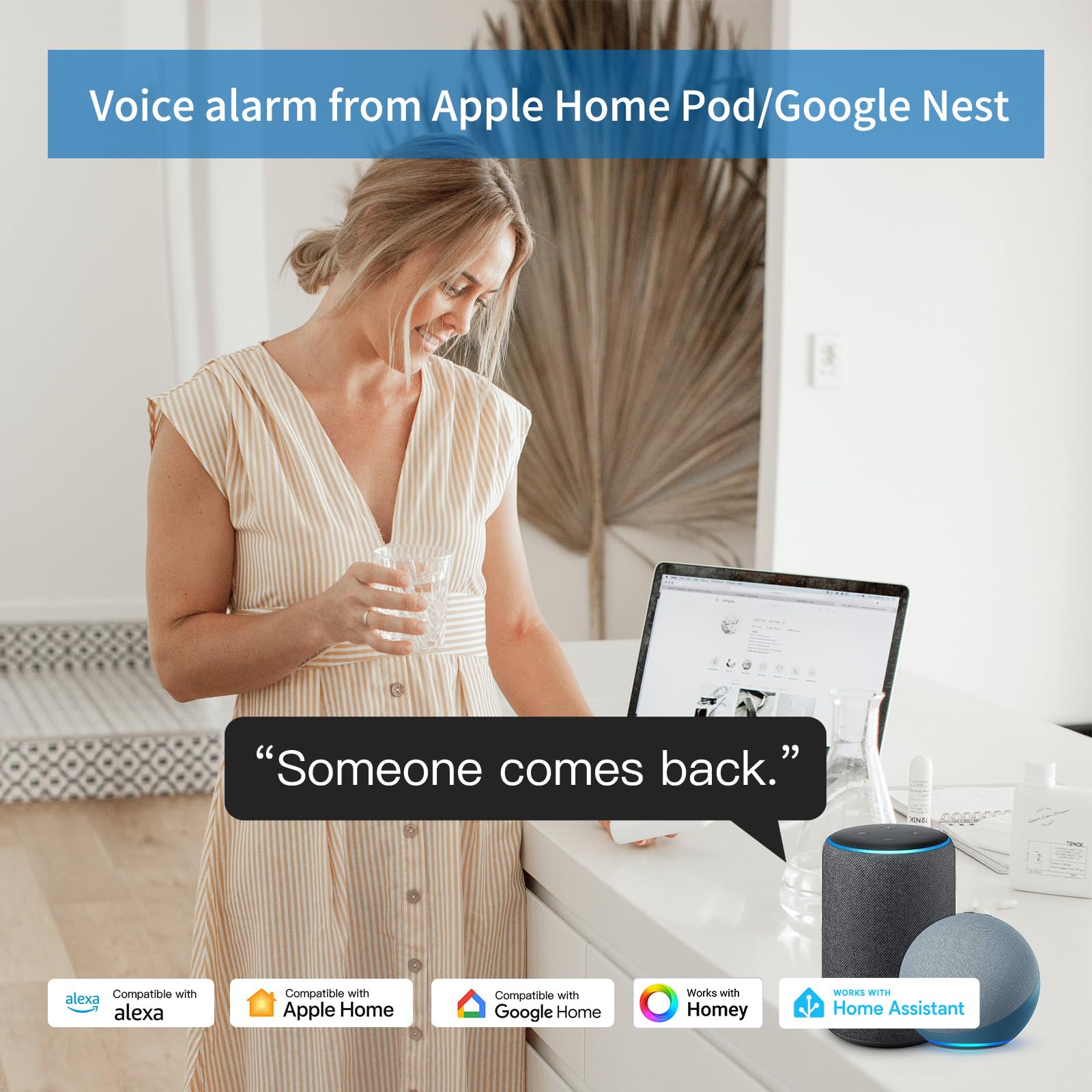 Sensor de movimiento Zigbee THIRDREALITY Blanco compatible con asistente doméstico y dispositivos con Zigbee Hub incorporado