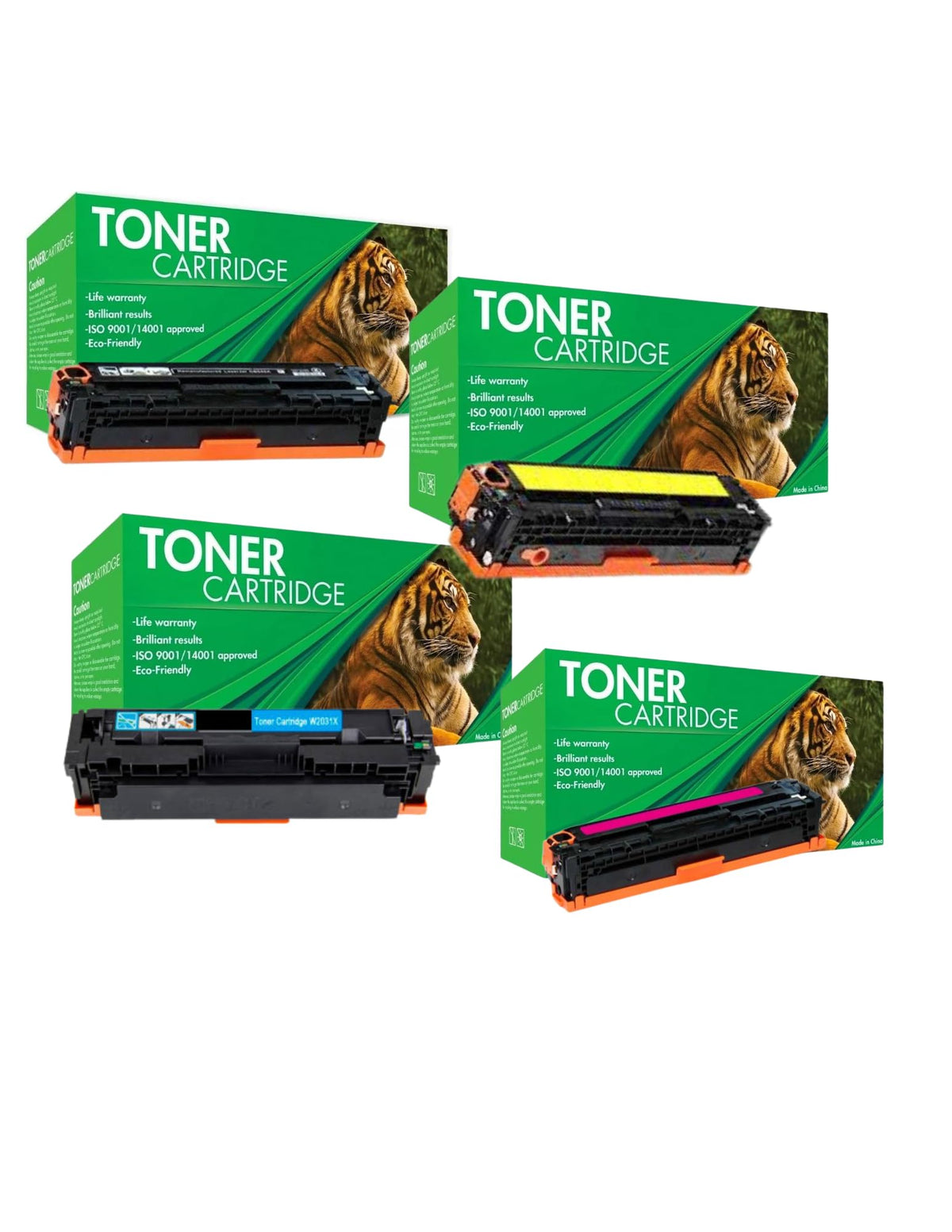 Cartuchos de Tóner TIGRE Negro Cyan Yellow Magenta Paquete de 4