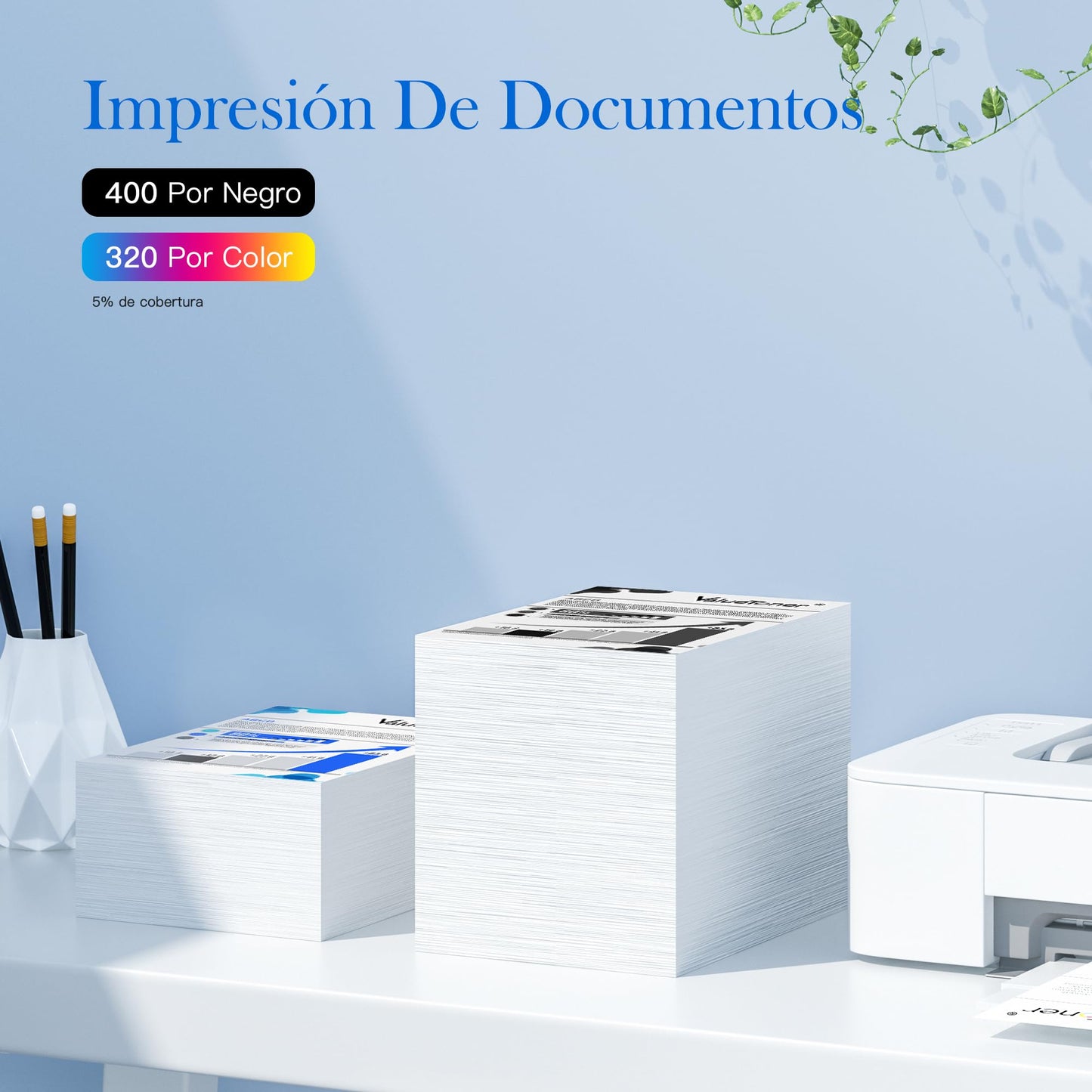 Cartucho de Tinta Valuetoner Negro y Color Mayor Capacidad Repuesto Compatible con Canon Pixma TS3110 MG2410 MG2510 MG3010