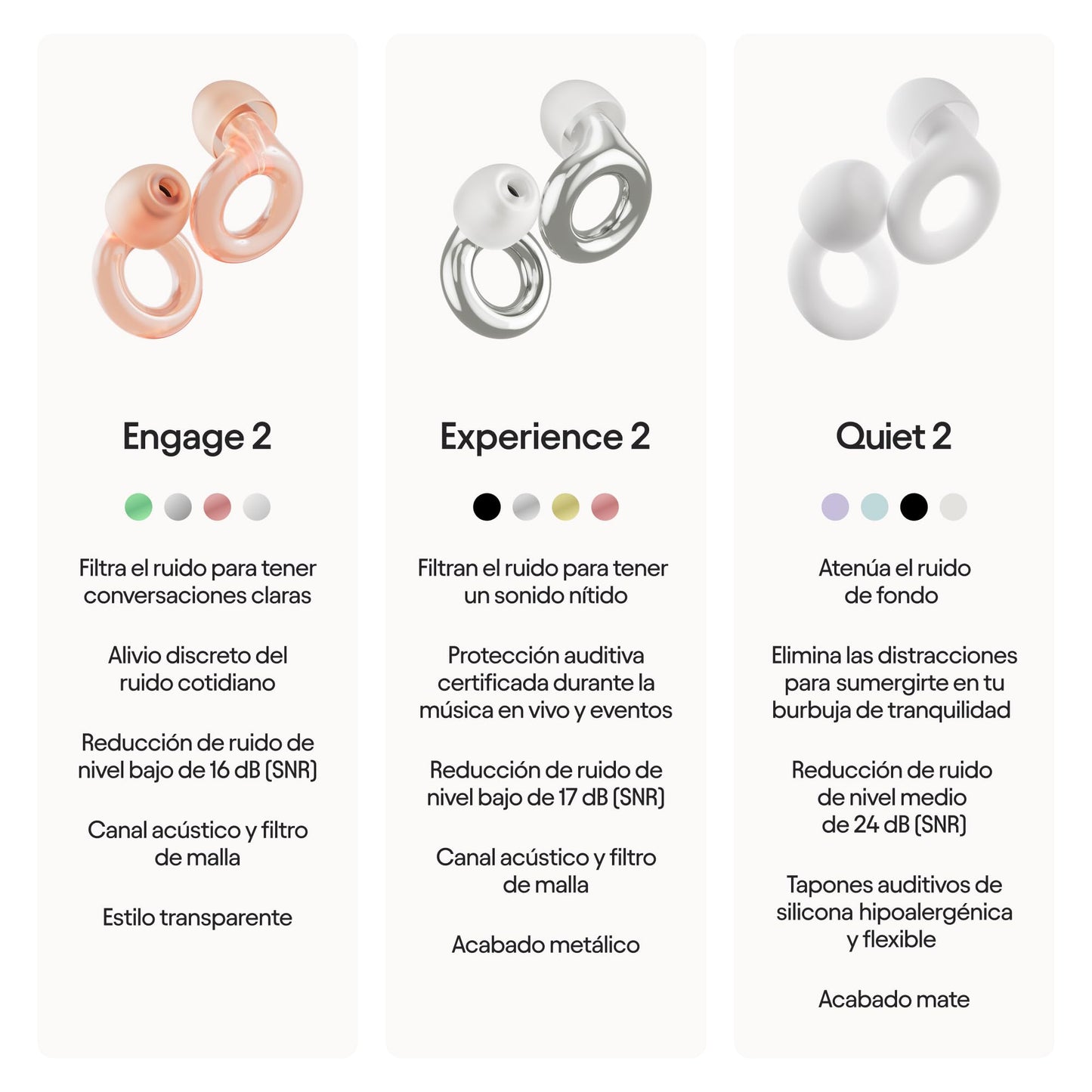 Loop Engage 2 Tapones auditivos – Reducción del ruido cotidiano con voces claras en reuniones sociales, trabajo, conversaciones, vida en familia y para la sensibilidad al ruido – SNR 16 dB