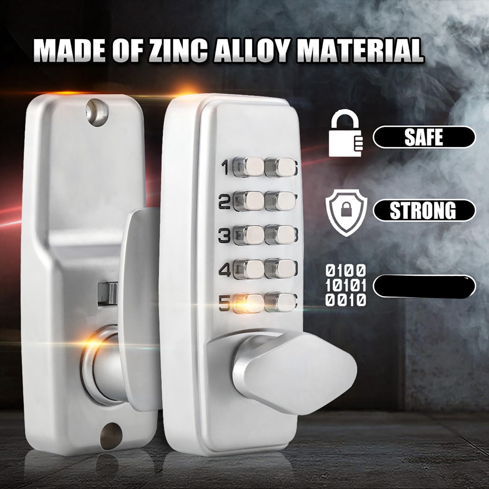 FTVOGUE 2-8 Bloqueo de código Digital mecánico Cerradura sin Llave la Puerta Entrada Teclado Palanca combinación manija contraseña Seguridad para Delantera Puertas Exteriores aleación Zinc