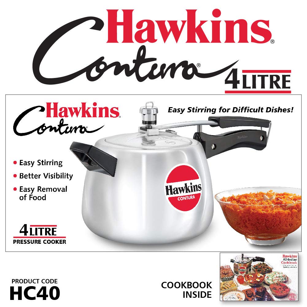 Hawkins Contura 1.5-liter olla de presión, Plateado, 4 litre, 1
