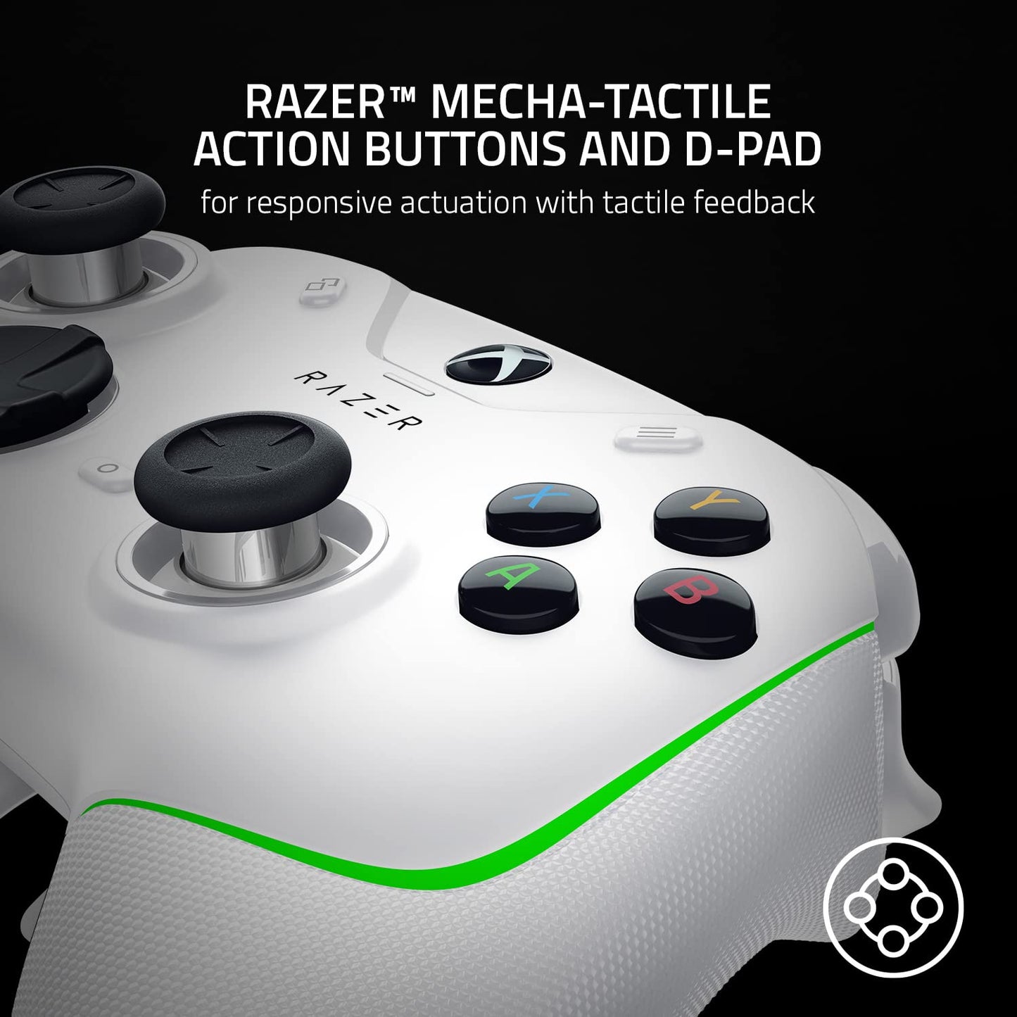 Controlador Gaming Profesional Razer Wolverine V2 Chroma Blanco con Iluminación RGB y Botones Remapeables para Xbox Series X|S, Xbox One, PC
