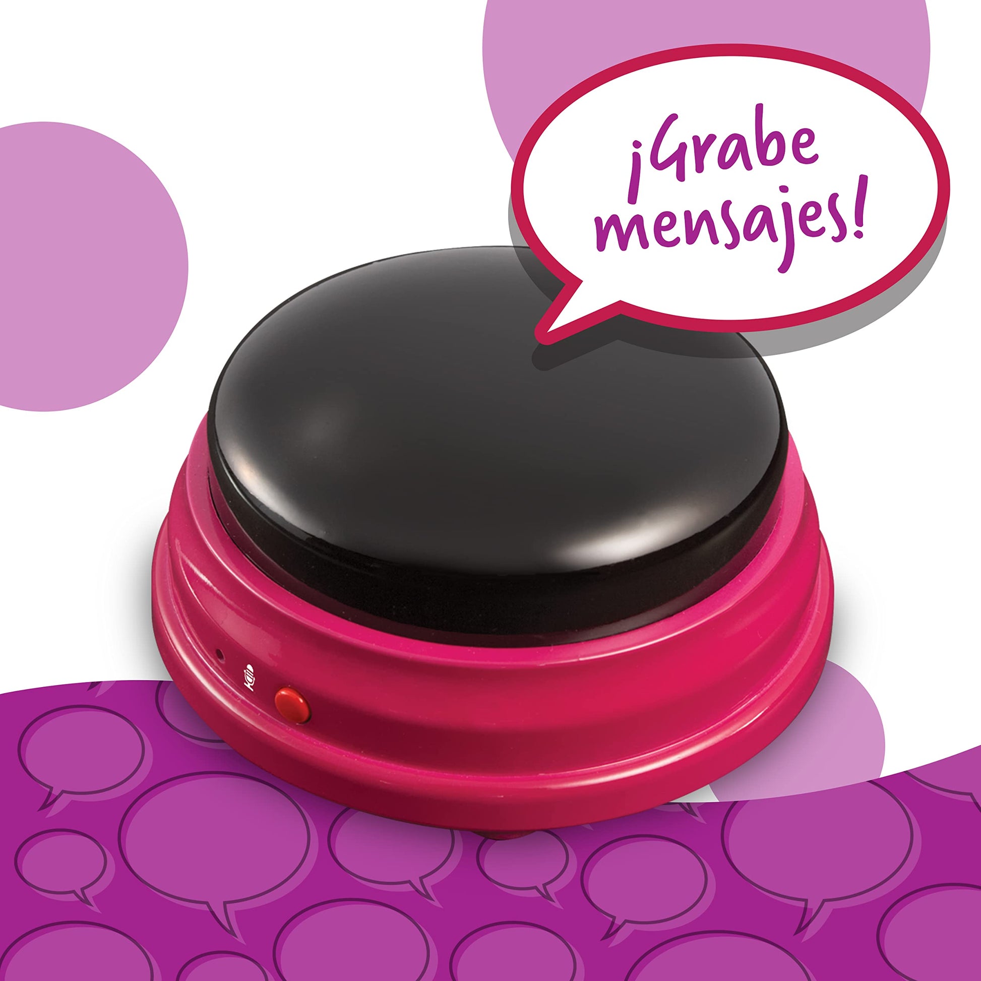 Learning Resources Recordable Answer Buzzers, Zumbadores para Juegos, Botones grabables, Perfecto para Noches de Juegos Familiares o Trivia, Set de 4, para Niños Mayores de 3 años