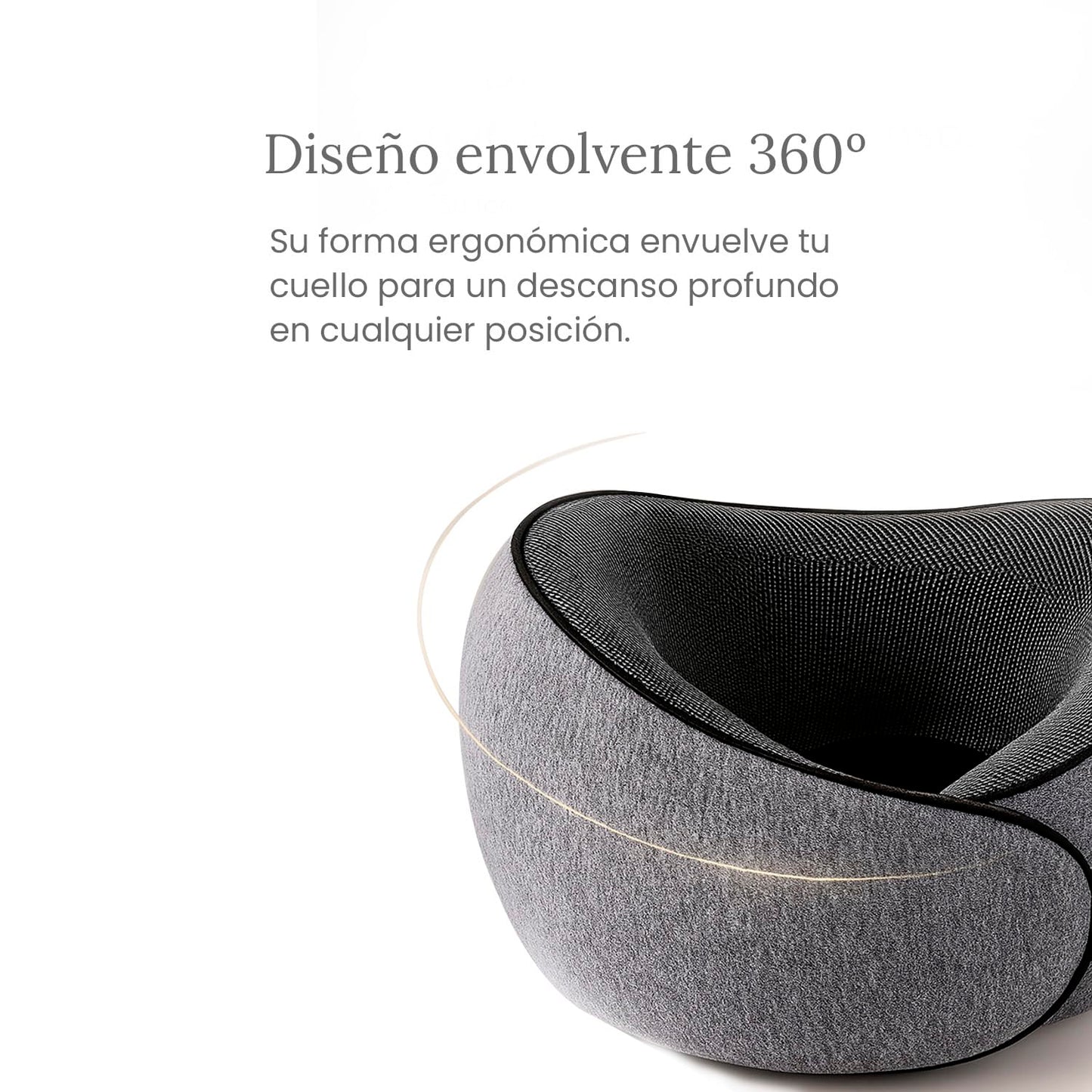 Almohada de Viaje Smart Bamboo Azul Ergonómica con Soporte Cervical en Forma de U