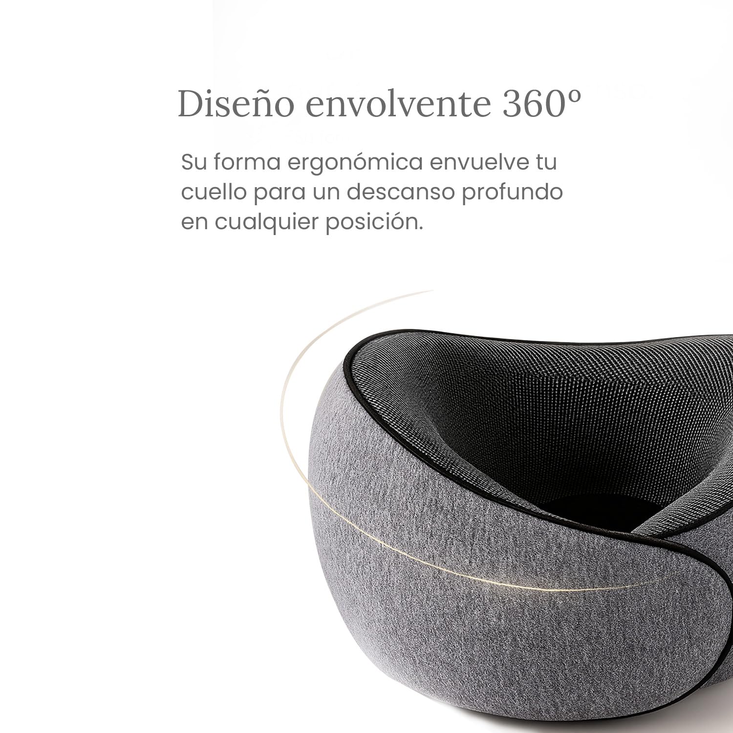 Almohada de Viaje Smart Bamboo Azul Ergonómica con Soporte Cervical en Forma de U