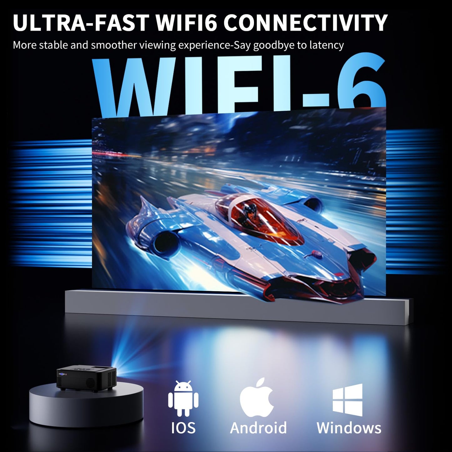 SCREENMAX Proyector con WIFI y Bluetooth, proyector nativo 1080P