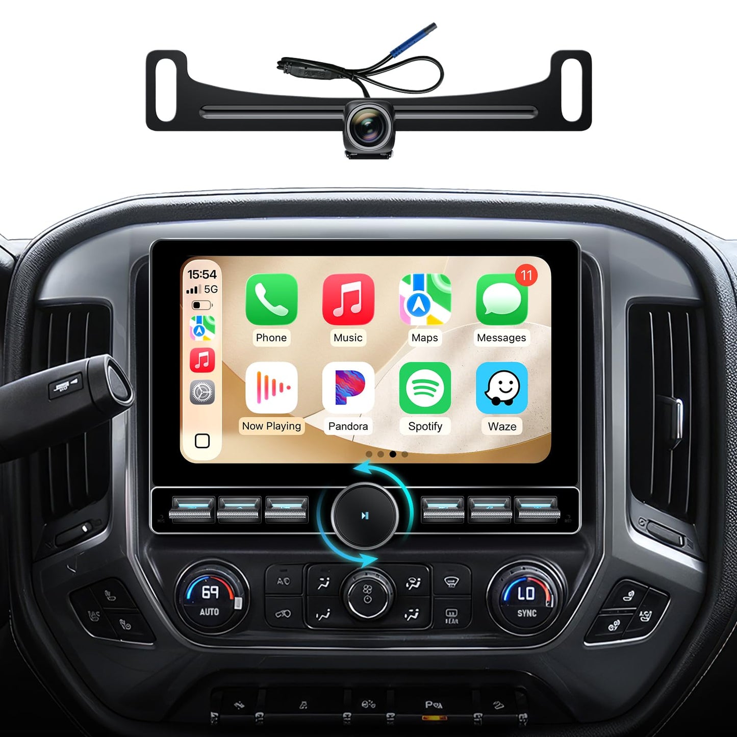 ApexNav 4G+64GB Android 13 estéreo de coche para Chevy Silverado GMC Sierra 2014-2018 actualización de radio – CarPlay inalámbrico con botón de botón físico, sistema Bose compatible con visualización